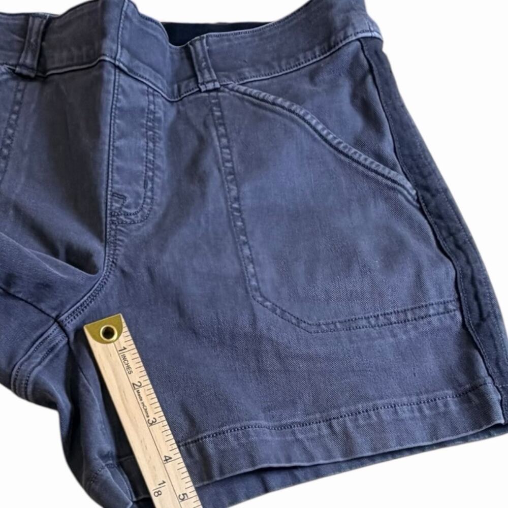Spanx Shorts Women's Size Medium Blue Pull On Twill Chino Shorts - Picture 5 of 8